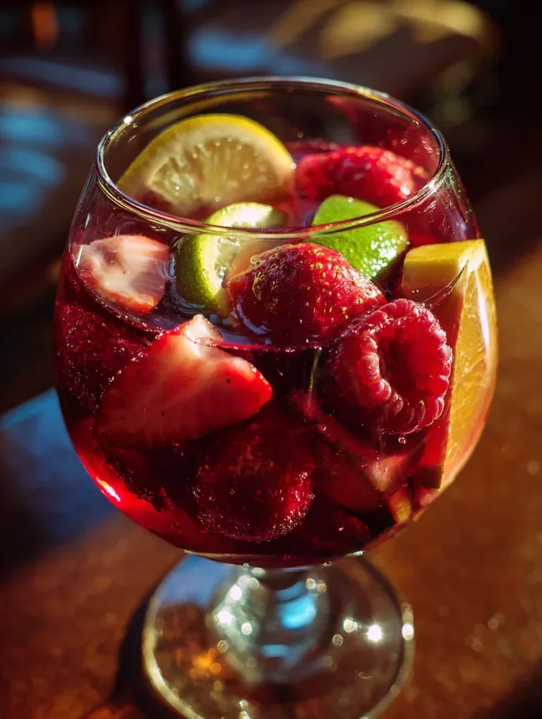 rosé sangria with fresh fruit