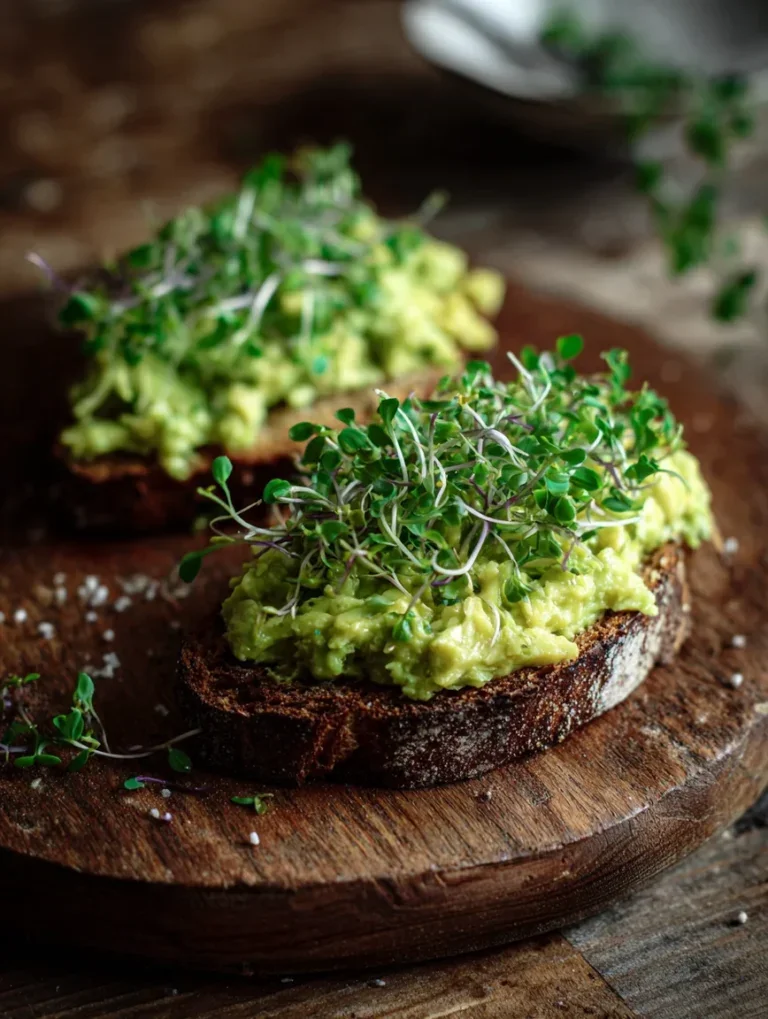 avocado smash with microgreens