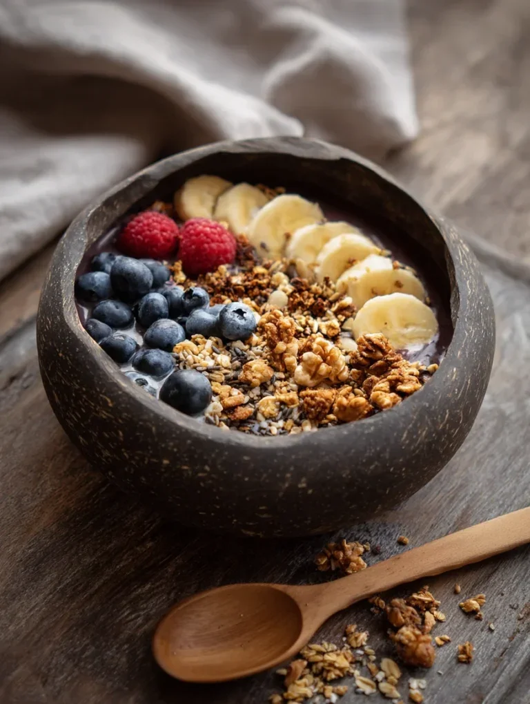 acai bowl with homemade granola