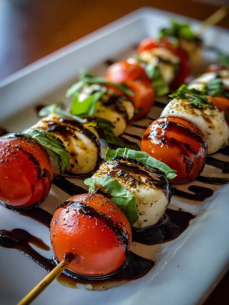 caprese skewers with balsamic glaze
