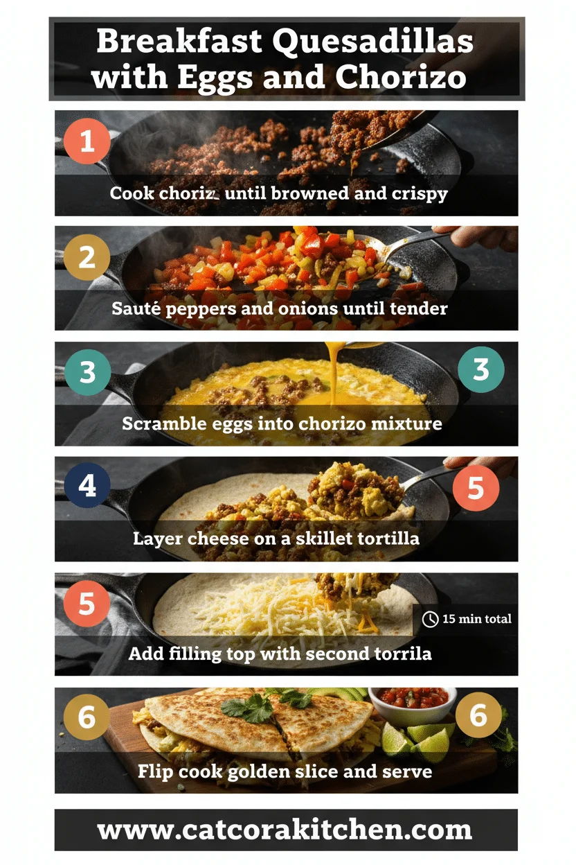 Breakfast quesadillas with eggs and chorizo How to Make