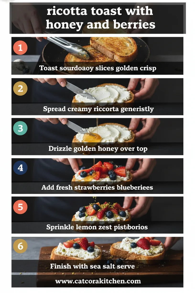 Ricotta toast with honey and berries How to Make 