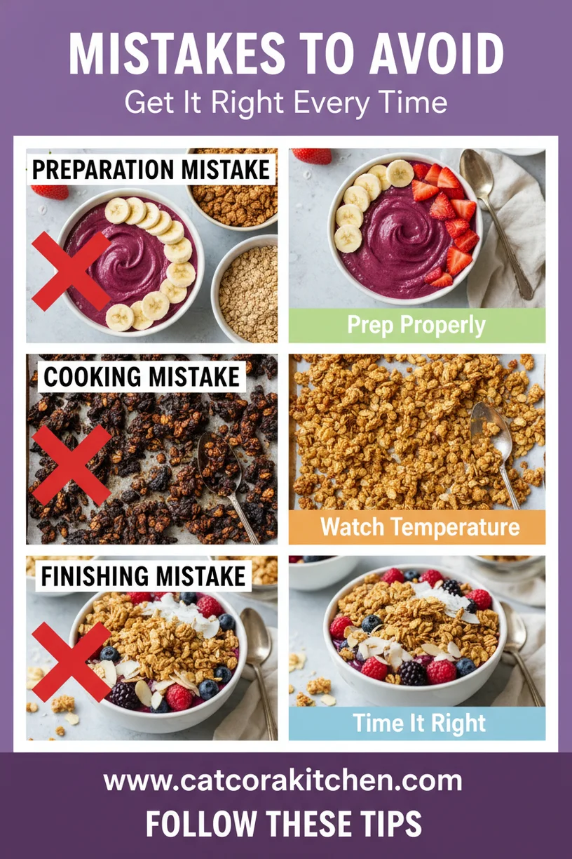 Acai bowl with homemade granola common mistakes