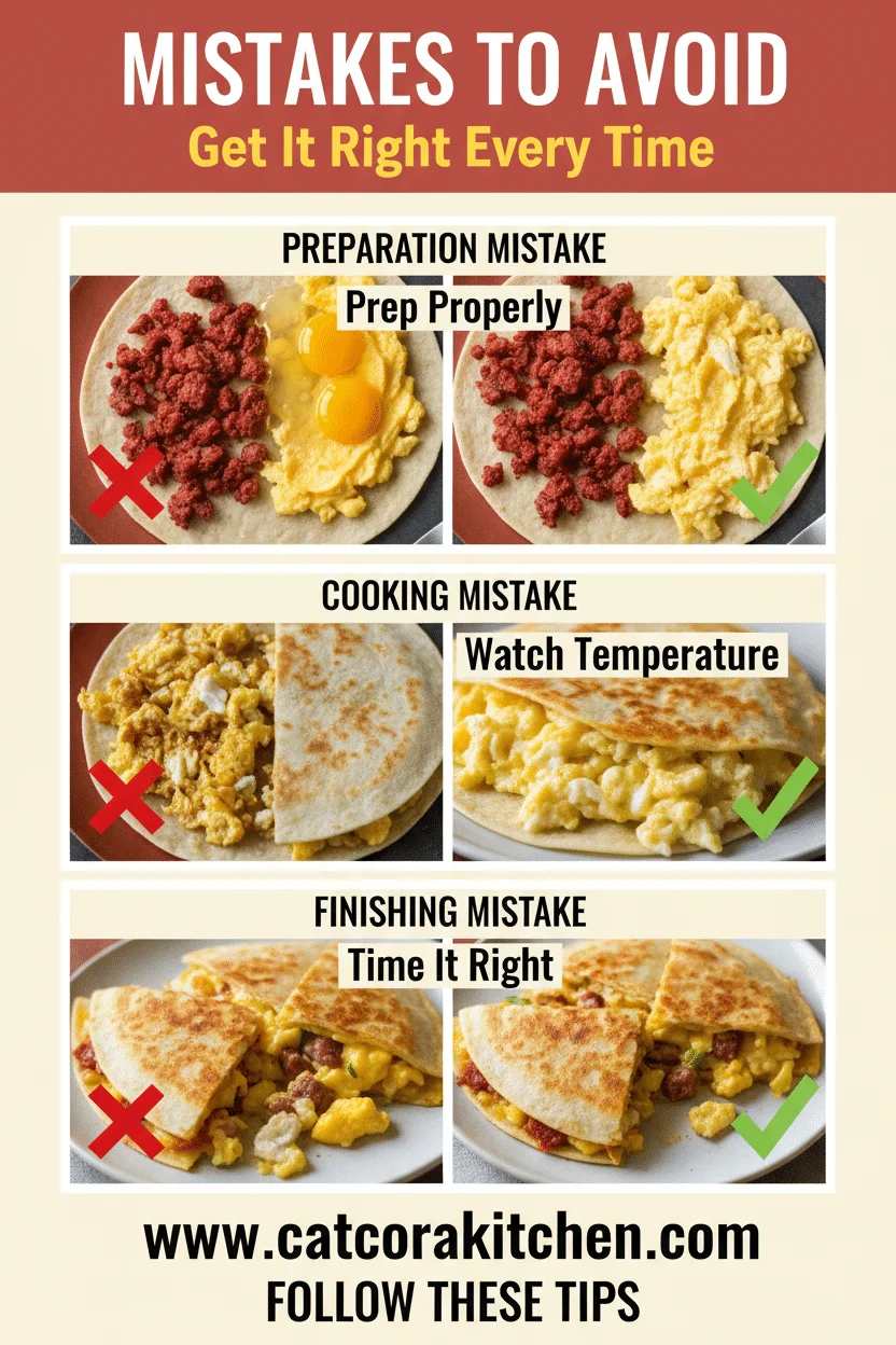 Breakfast quesadillas with eggs and chorizo common mistakes