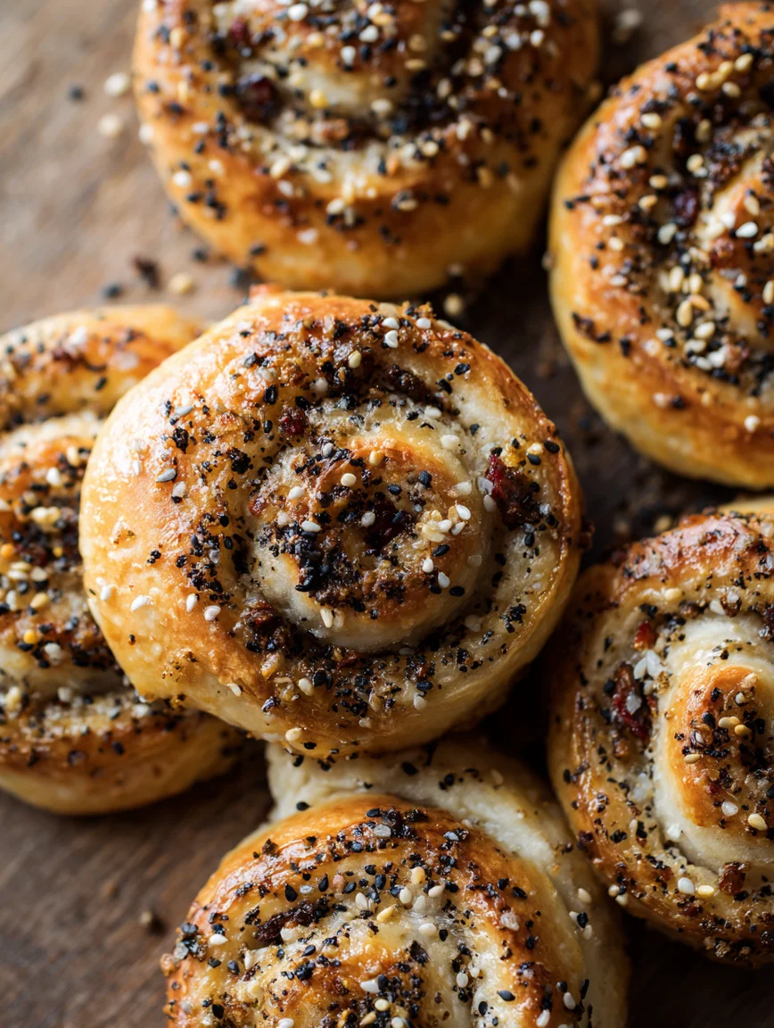 card recipe ingredients and instructions everything bagel pinwheels