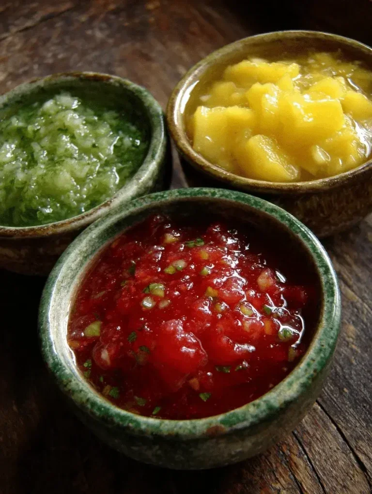 salsa trio red green mango