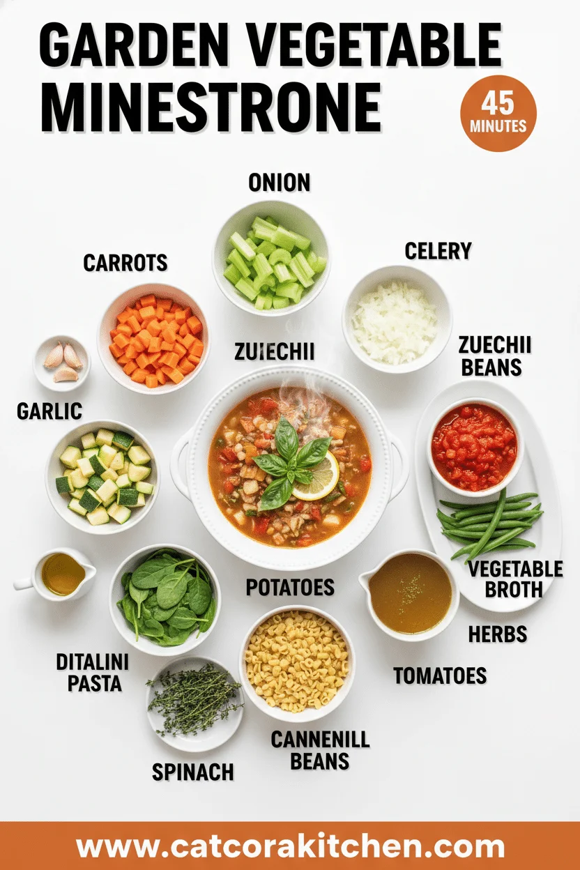 Garden vegetable minestrone ingredients
