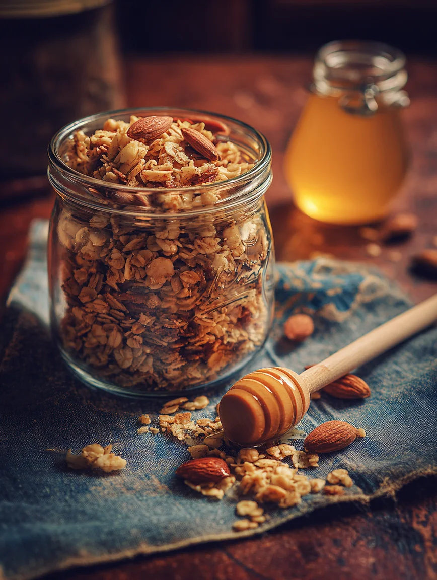 card recipe ingredients and instructions homemade granola with honey and almonds