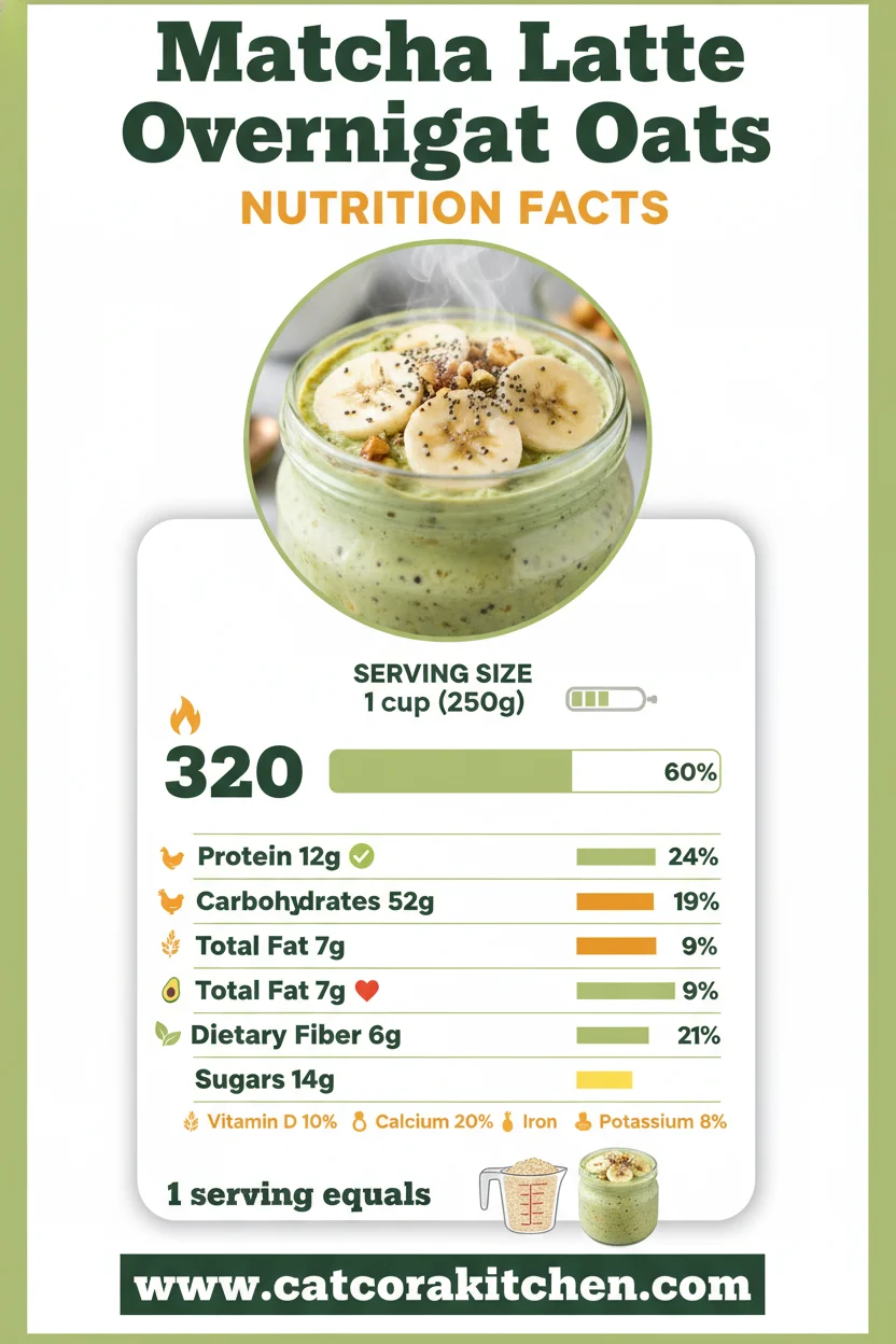 Matcha latte overnight oats nutritional information