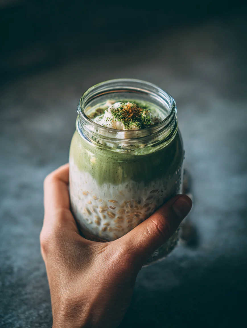 card recipe ingredients and instructions matcha latte overnight oats